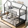 Twin over Full Bunk Bed, Convertable Metal House-shaped Bed with Ladder -ModernLuxe - 3 of 4