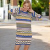 Anna-Kaci Women's Long Sleeve Knit Sweater Dress with Colorful Striped Pattern and Relaxed Fit - 2 of 4
