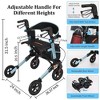 JUJABU Lightweight Foldable Rollator Walker with Seat, 8" All-Terrain Rubber Wheels, Backrest, Handles, Aluminum Frame for Seniors & Adults - 2 of 4