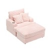 NicBex Couches for Living Room 39" Single Chaise Lounge Chair Corduroy Upholstered Sofa Sleeper Chair with Ottoman and Cup Holders - 3 of 4