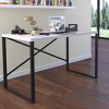 INFURNIC Desks Small Writing Desk with Black Metal Frame and Wooden Top for Modern Teen Bedroom,Sturdy and Durable, Black, 23"*35"*28" - 2 of 4