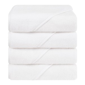 American Soft Linen Turkish Baby Hooded Bath Towel Set, 100% Cotton Soft Fluffy Baby Hooded Shower Towels - 1 of 4