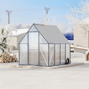 6X9ft Aluminum-Framed Polycarbonate Greenhouse,Heavy Duty with Quick Setup Structure and Roof Vent,Large Enhanced Aluminum Greenhouse Kit for Outdoor - 1 of 4