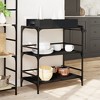 vidaXL Kitchen Trolley Black 32.1 in.x16.1 in.x36.4 in. Engineered Wood - 4 of 4