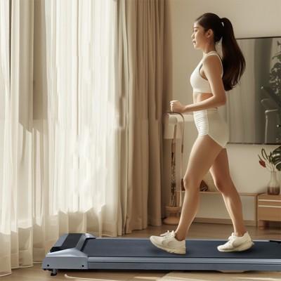 FIONECA 2.5HP Under Desk Treadmill ¨C Compact Walking Pad with Remote & LED Display, 265 lbs Capacity, Silver