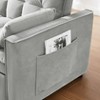 Kumasinova Velvet Futon Sofa Bed,Loveseat Couch with Reclining Backrest,Toss Pillows,Pockets,Pull Out Couch for Living Room,Apartment,Office - 4 of 4