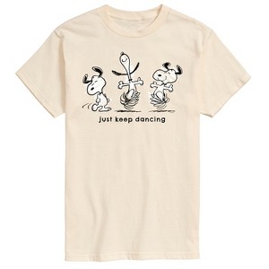 Men's - Peanuts - Snoopy Just Keep Dancing Sketch Short Sleeve Graphic T-Shirt - 1 of 4