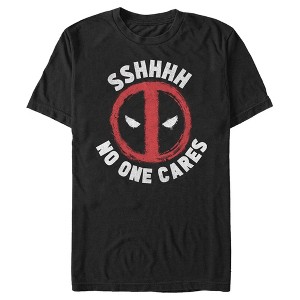 Men's Marvel Deadpool Sshhhh... No One Cares T-Shirt - 1 of 4