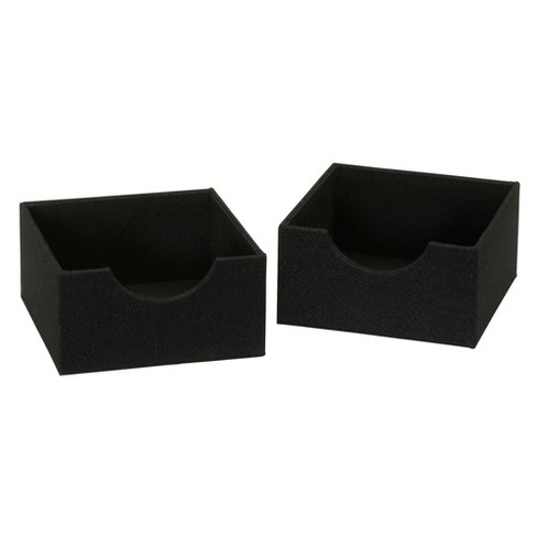 Household Essentials Set Of 2 Square Drawer Trays Black Linen Target