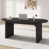 GustoWave 70.8 Inch Oval Computer Desk, Long Large Executive Desk Wooden Home Office Desk, Writing Table Computer Table for Home Office - 3 of 4