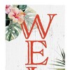 HomeRoots 36" Pink And White Solid Wood Tropical Floral Welcome Porch Sign - 4 of 4