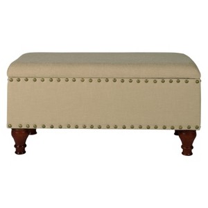 Large Rectangle Storage Bench with Nailhead Trim - HomePop - 1 of 4