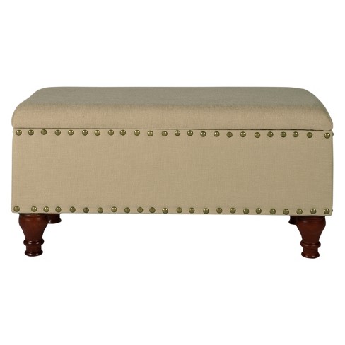 Large Rectangle Storage Bench with Nailhead Trim - HomePop - image 1 of 4