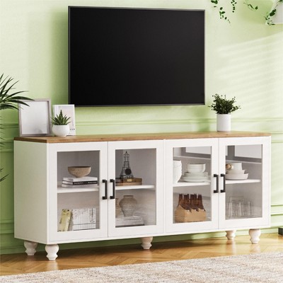 Modern TV Stand For TVs Up to 70", Entertainment Center with Storage Cabinet, Media Console Table Adjustable Shelves for Living Room Bedroom