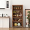 64" 4-Door Kitchen Pantry, Freestanding Storage Cabinet with 3 Adjustable Shelves for Kitchen - 2 of 4
