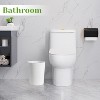 Aoibox Small Trash Can with Trash Bag, Round Plastic Garbage Bin for Bathroom, Laundry, Kitchen, Office, Kids Room, Dorm, 3-Pack in White - 4 of 4