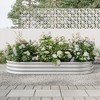 Gulches 88.99"x44.68"x11.42" Silver Oval Raised Garden Planter Bed for Vegetables and Flowers - 2 of 4