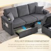 VASIP L-Shaped Sectional Sofa with Storage Ottoman,3-Seat Convertible Design with Cup Holders ,Corduroy Fabric for Living Room, Apartments,Beige - 3 of 4