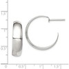 Black Bow Jewelry Polished Sterling Silver, Half Round Half Hoops - 25mm (1 in) - 2 of 3