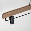 2pk Wood Pant Hangers with Clips Natural - Brightroom™: Non-Slip Skirt & Pants Storage, Adult Use, 1 Year Warranty - 3 of 3
