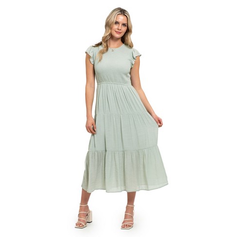 August Sky Women`s Smocked Tiered Dress_(rdc2013-a_mint_large) : Target