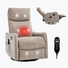 Beige Heat Massage Manual Recliner Chair with Rocker and Swivel in Fabric for Living Room - 2 of 4