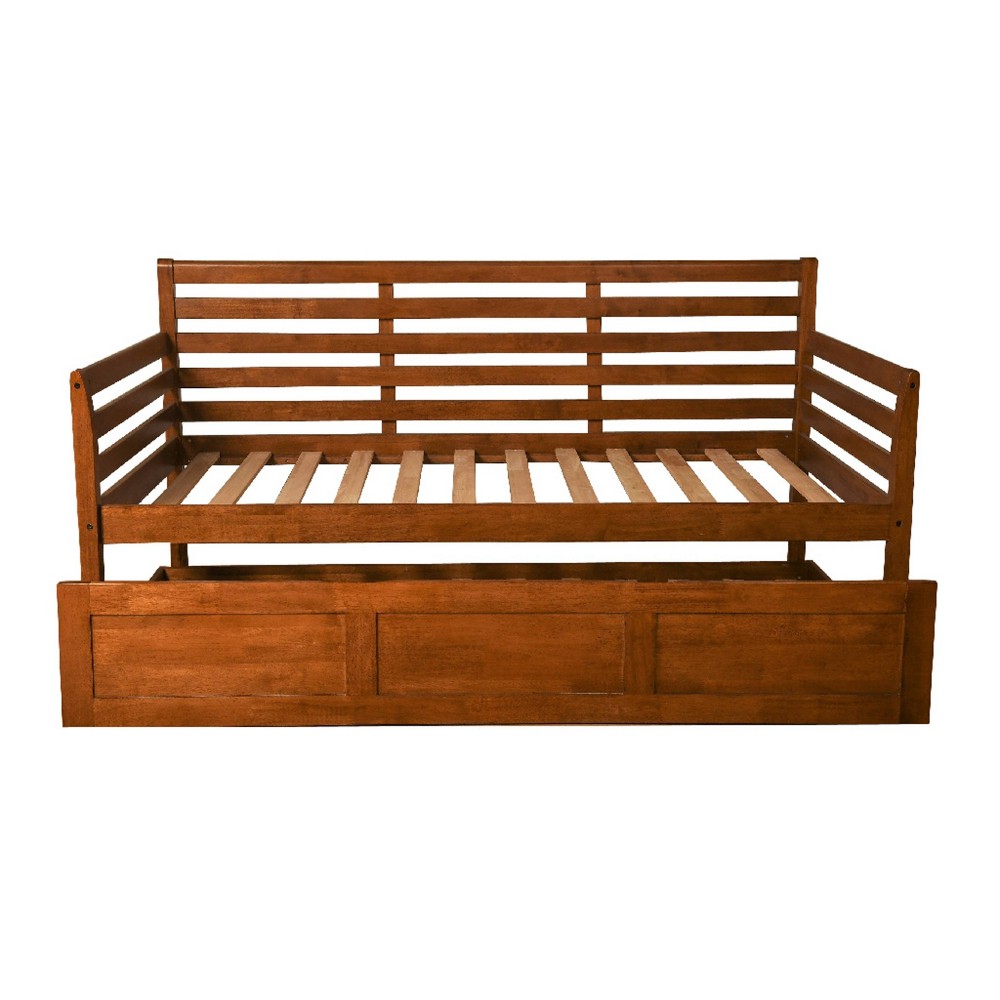 Photos - Bed Twin Yorkville Trundle Daybed Frame Only Barbados - Dual Comfort: Solid Wood, Farmhouse Style, Polyester