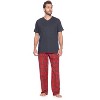 Ashford & Brooks Men's Woven Short Sleeve Jersey Top & Pajama Pants Set - 4 of 4