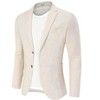 Clearlove Men's Linen Cotton Blend Two-Button Unstructured Blazer with Patch Pockets Relaxed Fit Sport Coat Business - 2 of 4