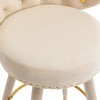 PAGED Counter Height Bar Stools Set of 2, Modern Velvet Kitchen Stools with Wood Legs, Upholstered Dining Chairs for Home Pub - 4 of 4