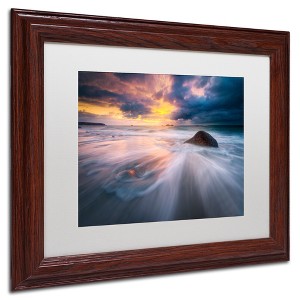 Trademark Fine Art -Mathieu Rivrin 'Ocean Painting' Matted Framed Art - 1 of 4