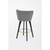 ORRD 26" Swivel Bar Stools, Set of 2, Upholstered Velvet with Backs & Metal Legs - 4 of 4