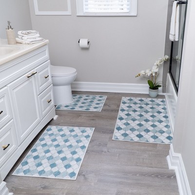 3 Piece Bathroom Rugs Set - Non-slip Ultra Thin Bath Rugs For Bathroom ...