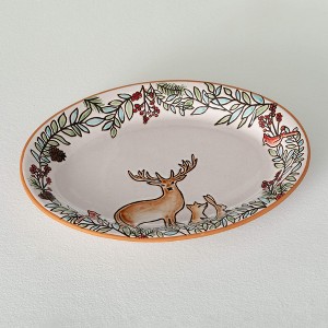 13.75"L Sullivans Christmas Embossed Woodland Platter  Multicolor - 1 of 3