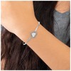 Chisel Stainless Steel White Enameled Cubic Zirconia Heart Bangle Bracelet - 3 of 3