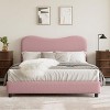 Coucheta T/F/Q Kids Bed with Upholstered Boucle Headboard, Low Profile Platform, Wood Slats&Quiet Design, No Box Spring Needed for Kids&Guest Rooms - 3 of 4