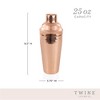 Twine Hammered Copper Cocktail Shaker, Stainless Steel Cobbler Shaker With Strainer, Copper Plated, 25 Ounces, Set of 1 - 3 of 4