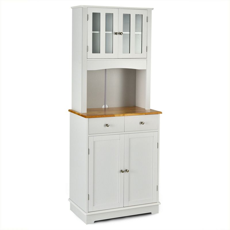 Costway Buffet Hutch Kitchen Storage Cabinet w/ Microwave Stand Storage Shelves, 1 of 11