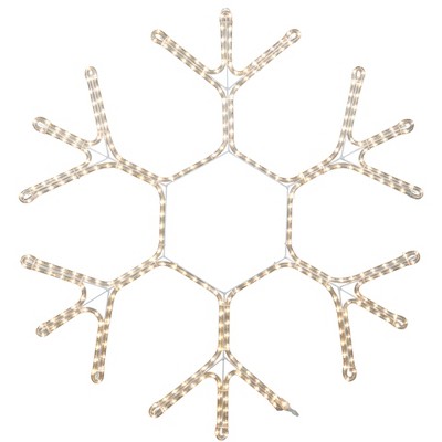Novelty Lights Christmas LED Snowflake Sculpture, Warm White, Made With LED Rope Light