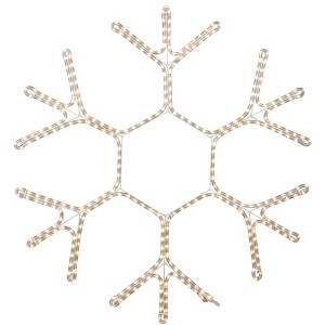 Novelty Lights Christmas LED Snowflake Sculpture, Warm White, Made With LED Rope Light - 1 of 2