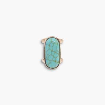 Sanctuary Project by sanctuaire Semi-Precious Turquoise Oval Statement Ring
