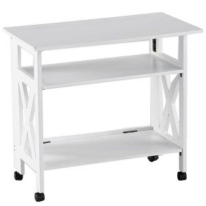 The Lakeside Collection Crisscross Folding Office Furniture - White Printer Stand - 1 of 2