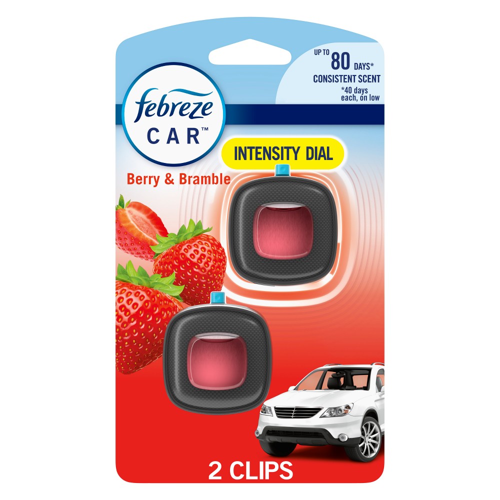 Photos - Air Freshener Febreze Car  Vent Clip - Berry & Bramble Scent - 0.13 fl oz/2 