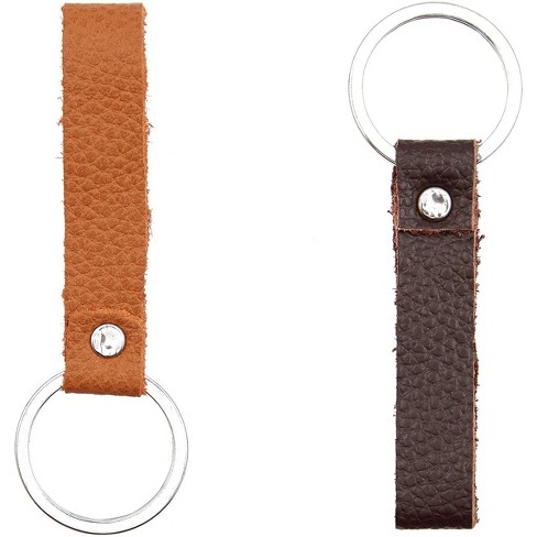 Loop Leather Keychain - House, Car Key Holder, Easy Grip Design, Rotating Metal Clip - Cognac - Personalized Gifts, Leatherology