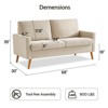 Dyonery 68" Small Loveseat for Bedroom Office Mid Century Modern Loveseat Sofa Couch with Spring Cushion for Livng Room,Solid Wood,Tool-Free Assembly - 2 of 4
