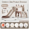 11-in-1 Toddler Slide Playset – Indoor & Outdoor Kids Slide with Basketball Hoop, Golf & Drawing Board (Beige & Rosy Brown, 54×62×39 in) - 2 of 4
