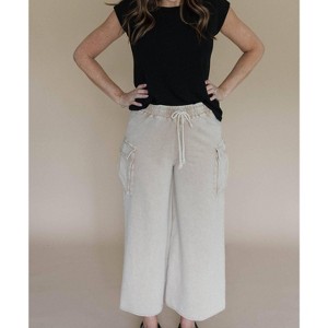 Women's Clara Mineral Wash Cargo Pants - Easel - 1 of 2
