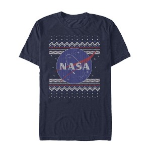 Men's NASA Ugly Christmas Logo Print T-Shirt - 1 of 4