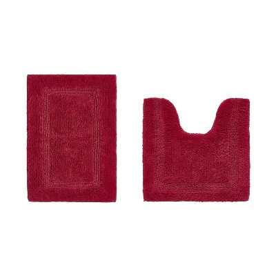 Lux Premium 100% Cotton Tufted Solid Reversible 2 PC Bath Rug Set – Ultra-Soft, Water-Absorbent, Durable, Machine Washable Bathroom Rug
