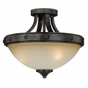 Vaxcel Halifax 2 - Light Flush Mount in  Aged Walnut - 1 of 4